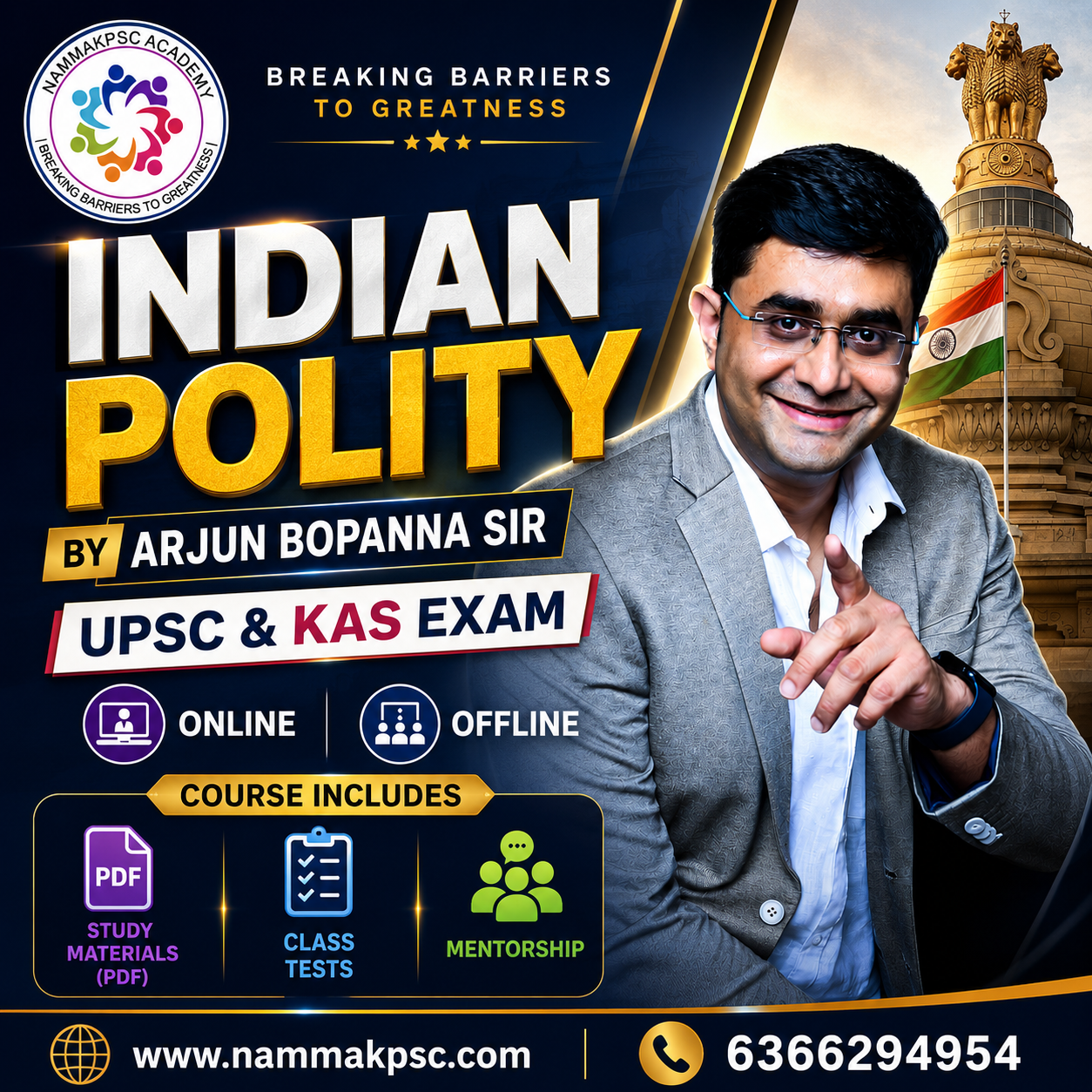 Indian Polity Course by Dr. Arjun Bopanna | UPSC, KAS & KPSC Exam Preparation | Online & Offline Classes
